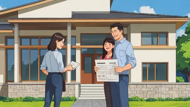 ハウスメーカーの営業担当と住宅購入を検討する夫婦