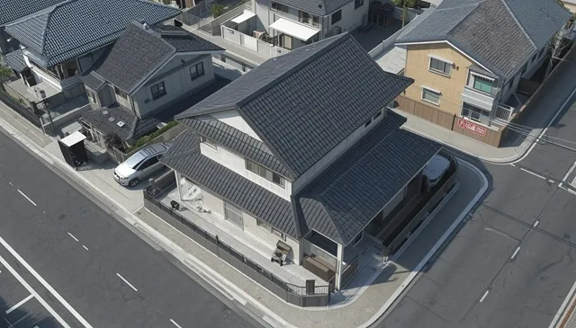 30坪の土地に建つ2階建て住宅の敷地配置イメージ画像